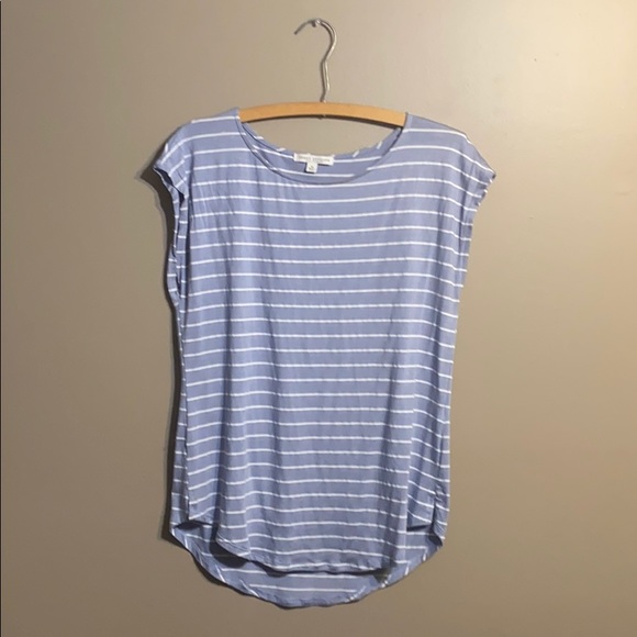 Green Envelope Blue White Striped Sleeveless Top M - Picture 1 of 4